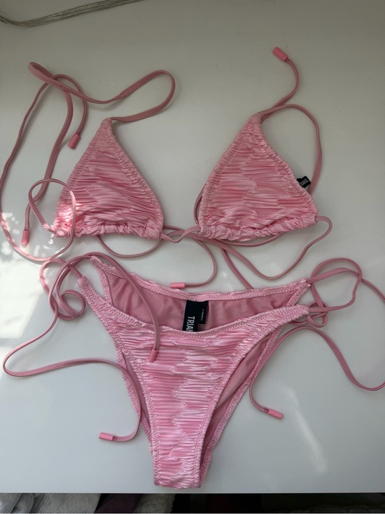 triangl swimwear Other - TRIANGL Pink Ruched Triangle Bikini Set with shorts